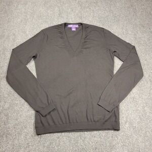 Ralph Lauren Purple Label Fine Cashmere V-Neck Sweater Womens XS Black $1090